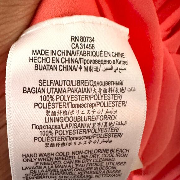 BCBGMaxAzria Jesse Ambrosia Coral Strapless Chiffon Tulip Full Length Dress 8 - Picture 13 of 13